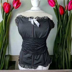 Torrid Charcoal Lace Accent Tank Top